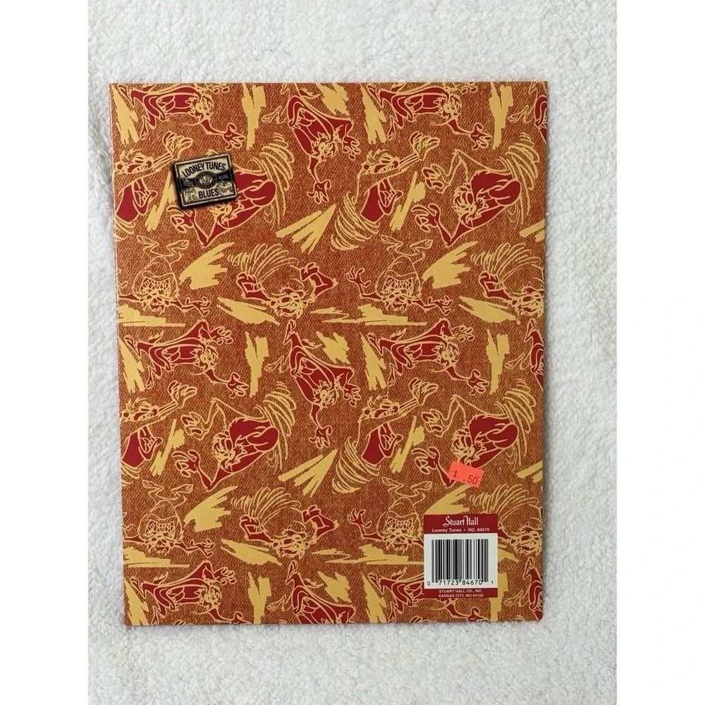 Vintage 90's Looney Tunes School Folder Lot of 2 Stuart Hall Taz Wiley Coyote